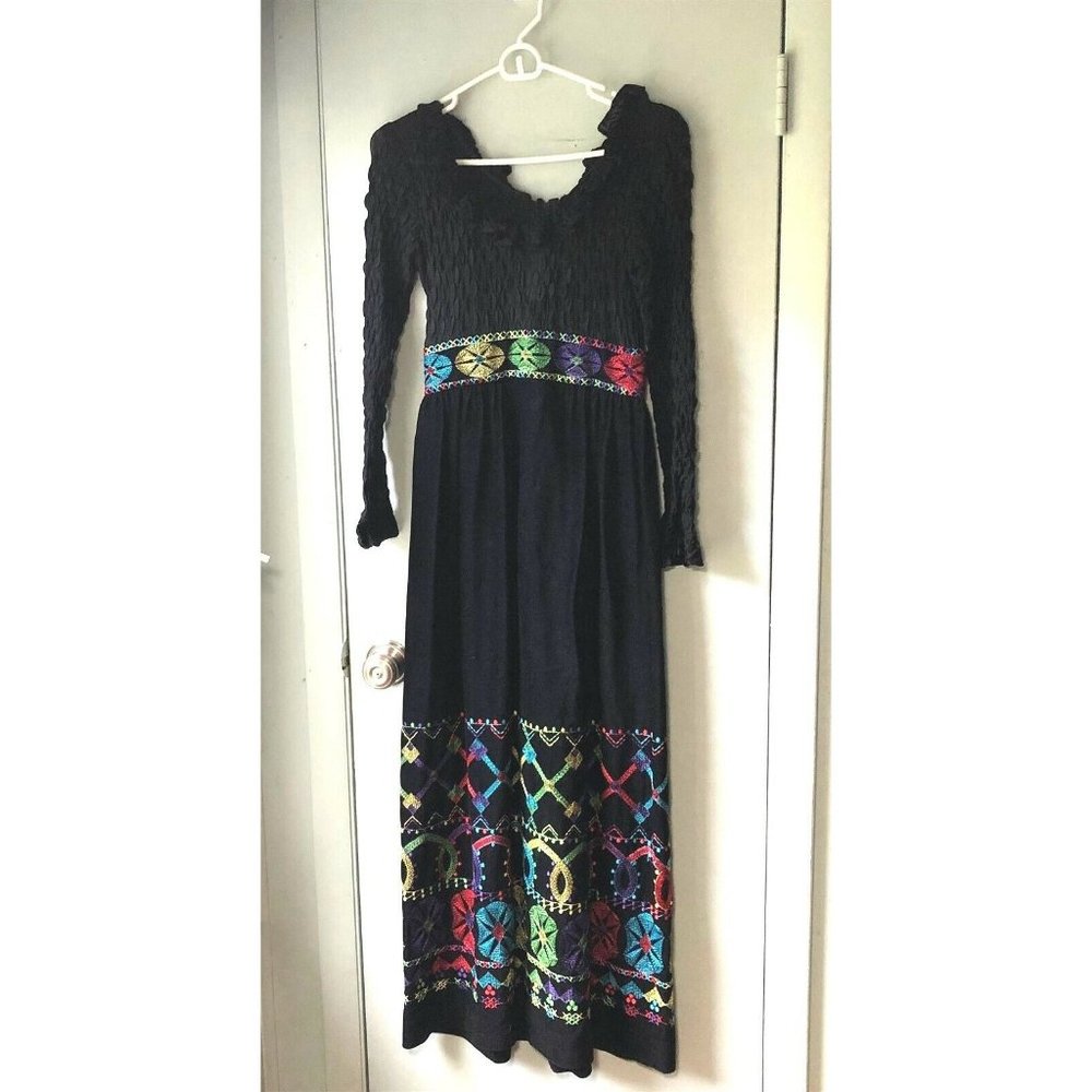Vintage Sandine Originals Embroidered Maxi Dress